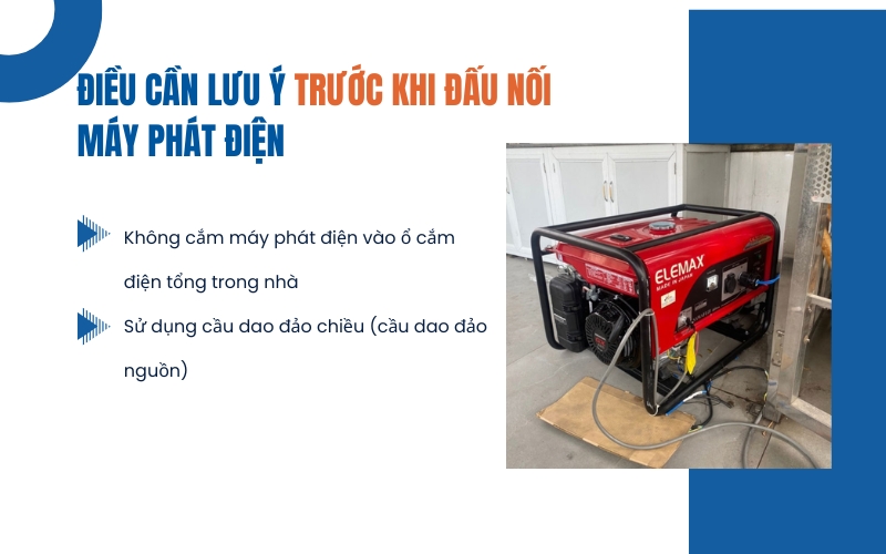 điều cần lưu ý trước khi đấu nối máy phát điện