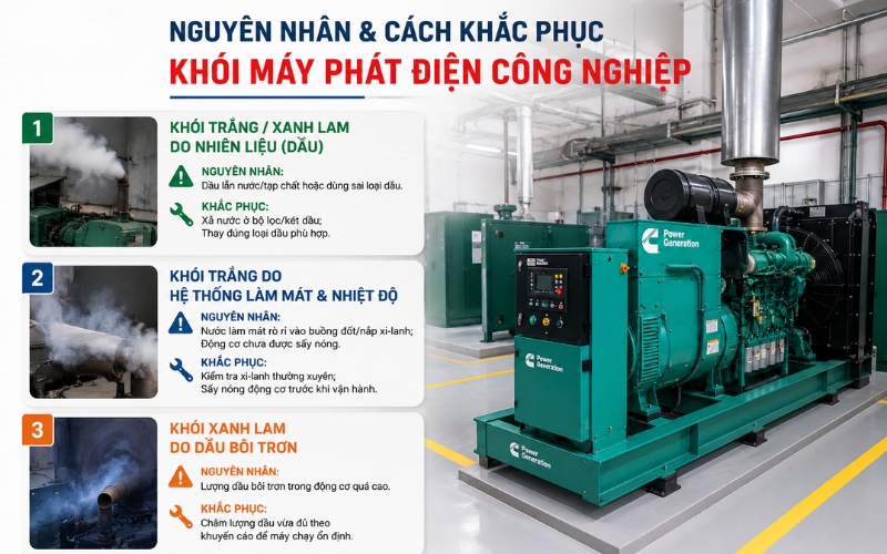 Động cơ phun nhiều khói trắng hoặc xanh lam