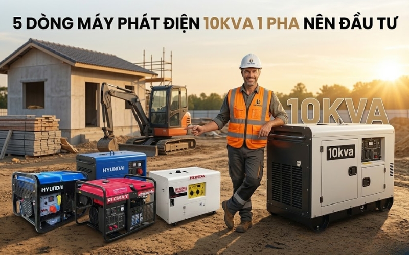 5 Dòng Máy Phát Điện 10kva 1 Pha Nên Đầu Tư