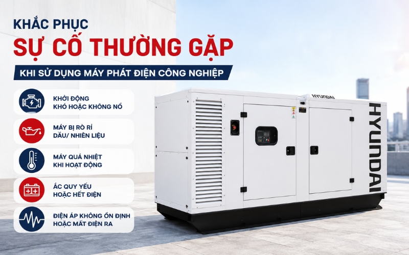 Khắc phục sự cố thường gặp khi sử dụng máy phát điện công nghiệp
