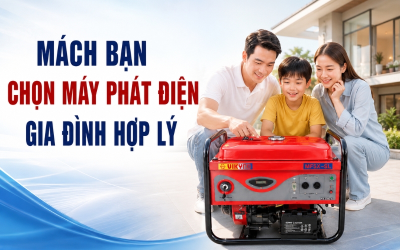 Mách bạn chọn máy phát điện gia đình hợp lý