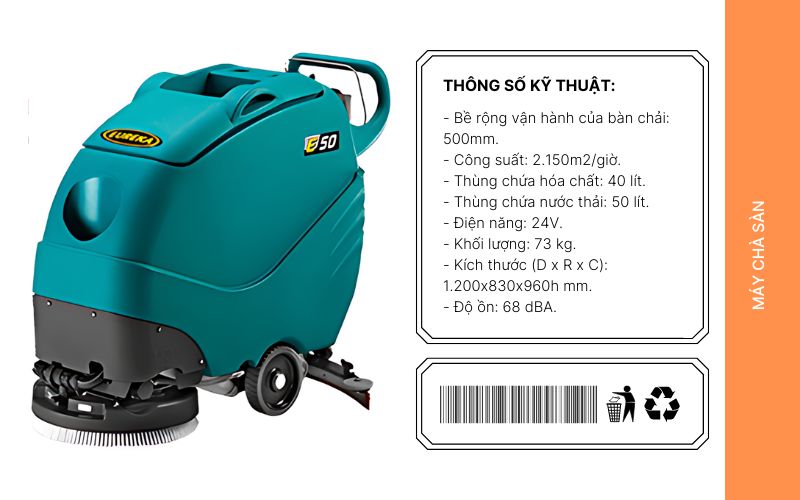 Đặc điểm của máy chà sàn liên hợp Eureka E50 V1