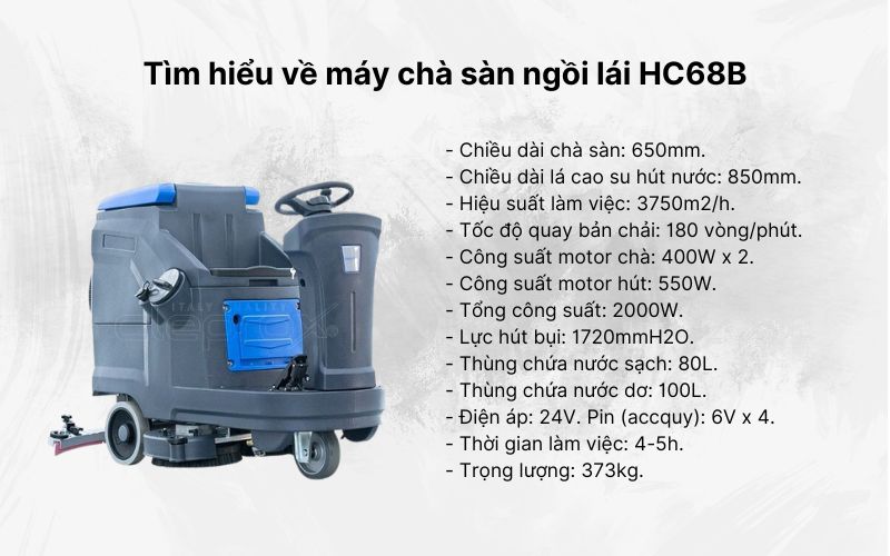 Tìm hiểu về máy chà sàn ngồi lái HC68B