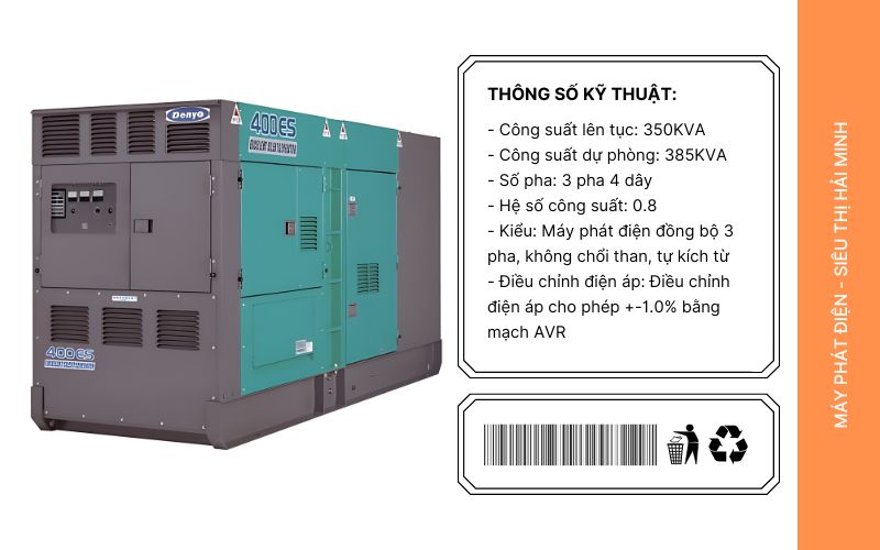 Thông số Máy phát điện Denyo DCA-400ESK