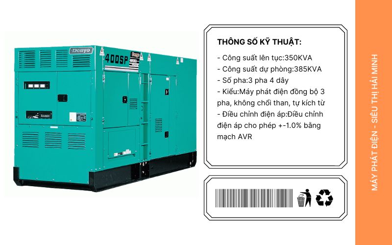 Tính năng nổi bật của máy phát điện Denyo DCA-400SPK2