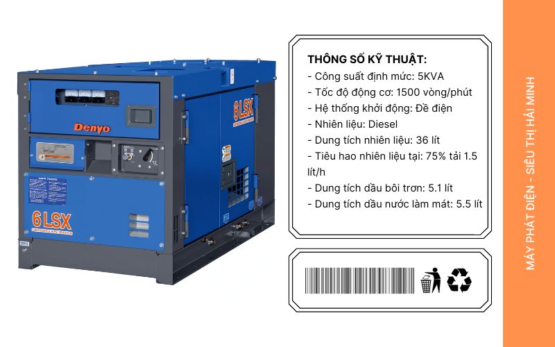 Tính năng nổi bật của máy phát điện Denyo DCA-6 LSX