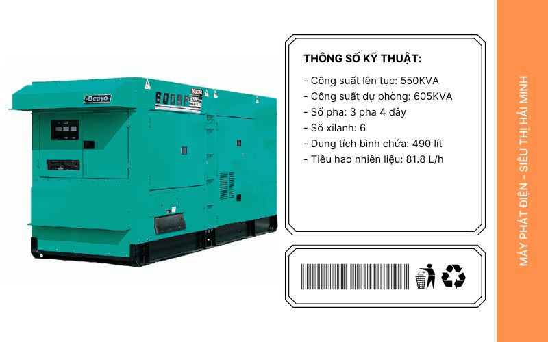 Đặc điểm nổi bật của máy phát điện Denyo DCA-600SPK