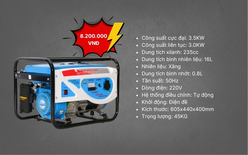 Phát điện chạy xăng Mitsuyama TL-4900 - 8.200.000