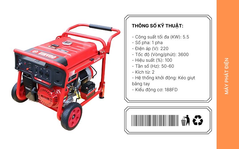 Đặc điểm nổi bật Máy Phát Điện VIKYNO MF5500