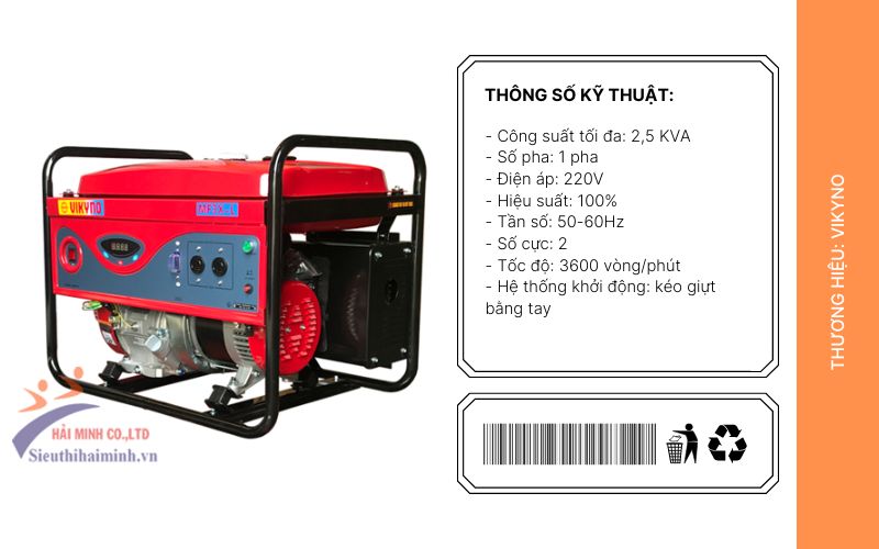 Tính năng nổi bật máy phát điện VIKYNO MF3X-L