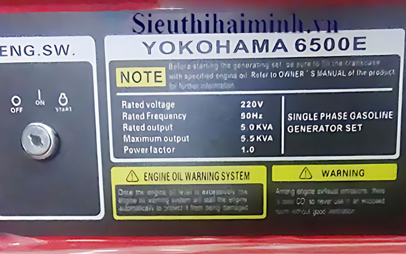Đặc điểm nổi bật máy phát điện xăng YOKOMOTOZ YZ6500E