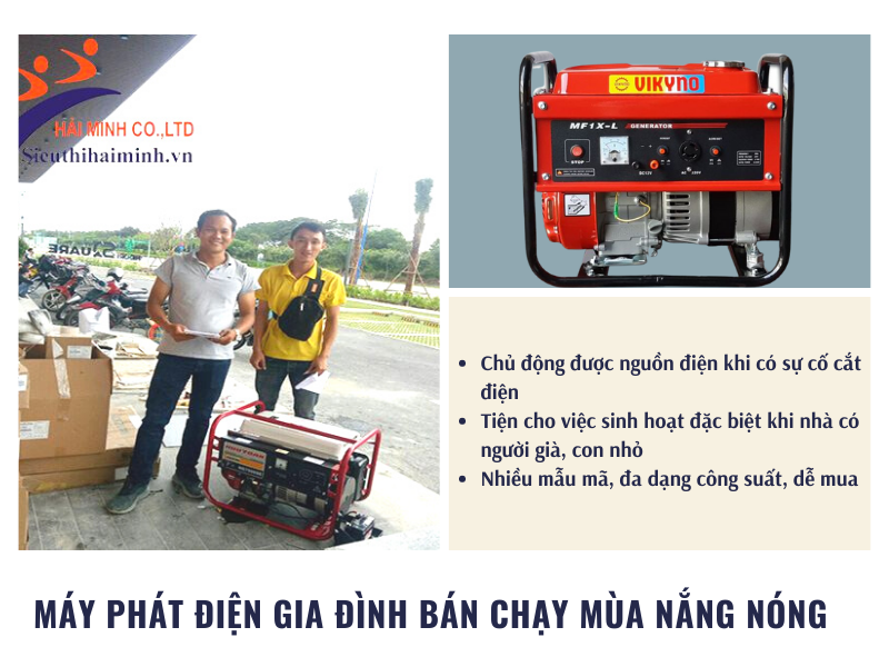 máy phát điện gia đình bán chạy mùa nắng nóng