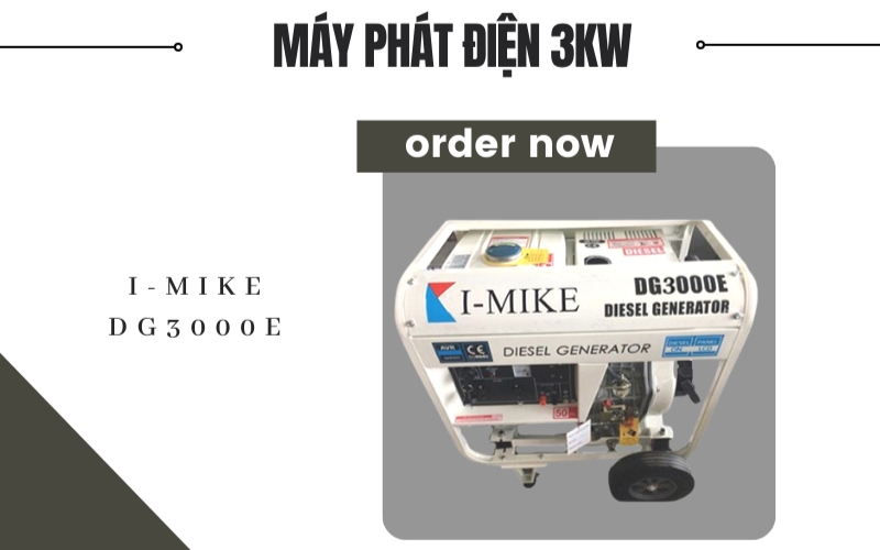 Máy phát điện gia đình chạy dầu I-MIKE DG3000E