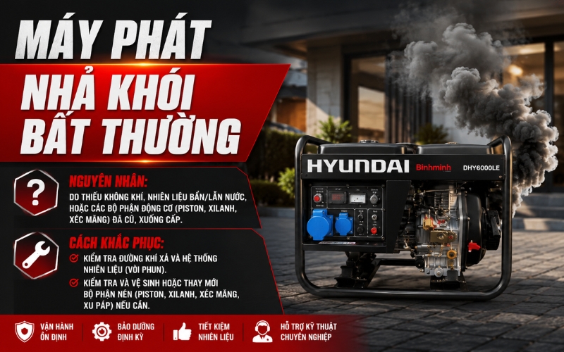 Máy phát nhả khói bất thường