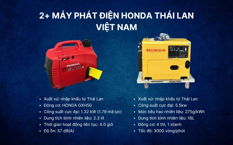 2+ máy phát điện Honda Thái Lan Việt Nam