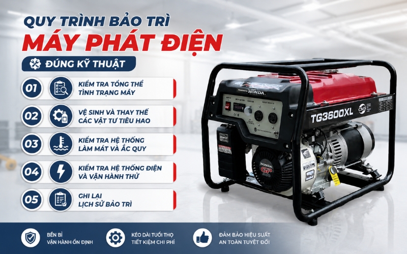Quy trình bảo trì máy phát điện đúng kỹ thuật