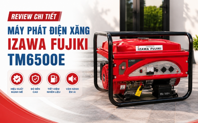 Review chi tiết máy phát điện xăng Izawa Fujiki TM6500E