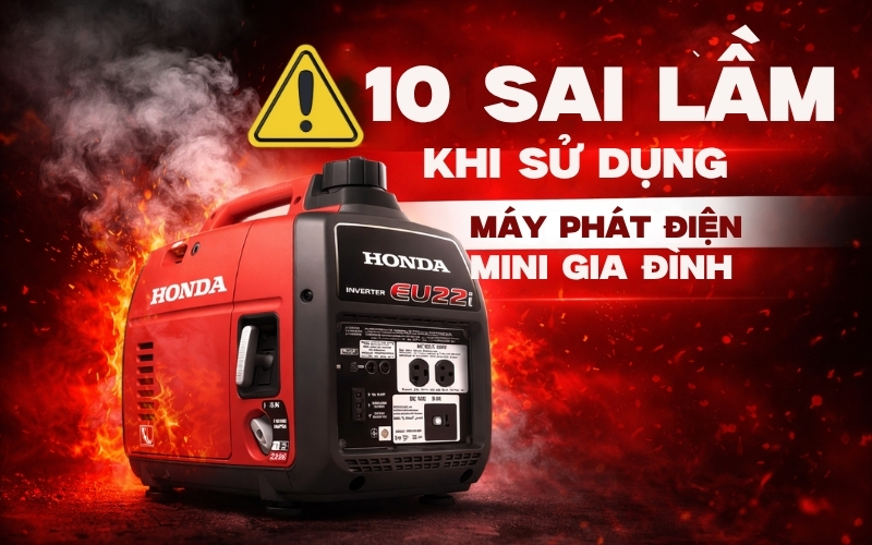 10 Sai Lầm Khi Sử Dụng Máy Phát Điện Mini Gia Đình