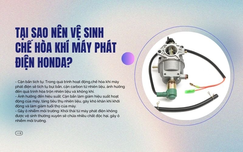 Tại sao nên vệ sinh chế hòa khí máy phát điện Honda?