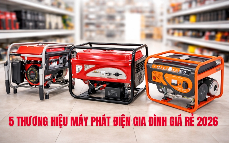 5 Thương Hiệu Máy Phát Điện Gia Đình Giá Rẻ