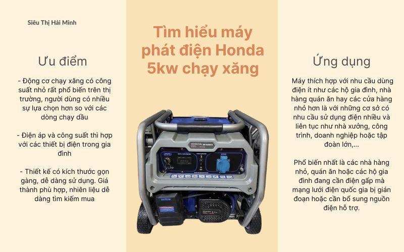 Tìm hiểu máy phát điện Honda 5kw chạy xăng