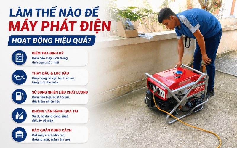 Tổng hợp cách giúp máy phát điện hoạt động hiệu quả