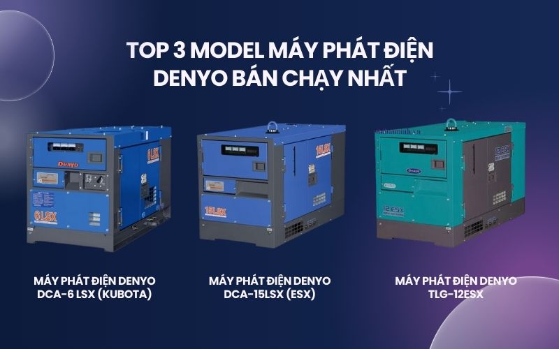 Top 3 model máy phát điện Denyo bán chạy nhất