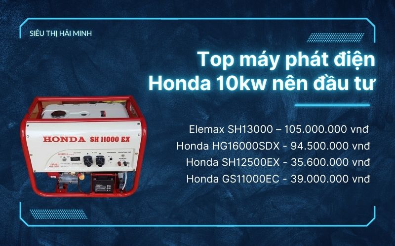 Top máy phát điện Honda 10kw nên đầu tư