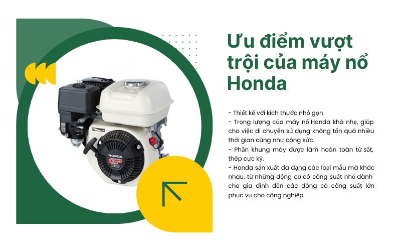 Ưu điểm vượt trội của máy nổ Honda