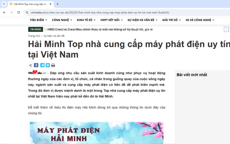 vnmedia.vn | Nhà cung cấp máy phát điện uy tín hàng đầu tại Việt Nam