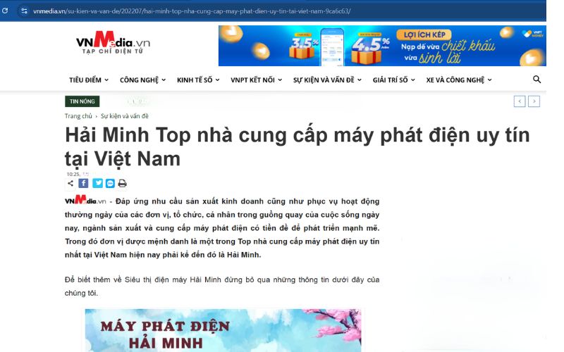 vnmedia.vn| Địa chỉ mua máy phát điện uy tín