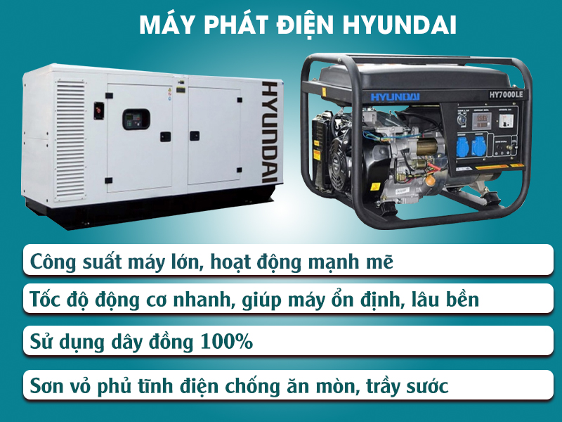 Máy phát điện Hyundai dòng máy phát uy tín