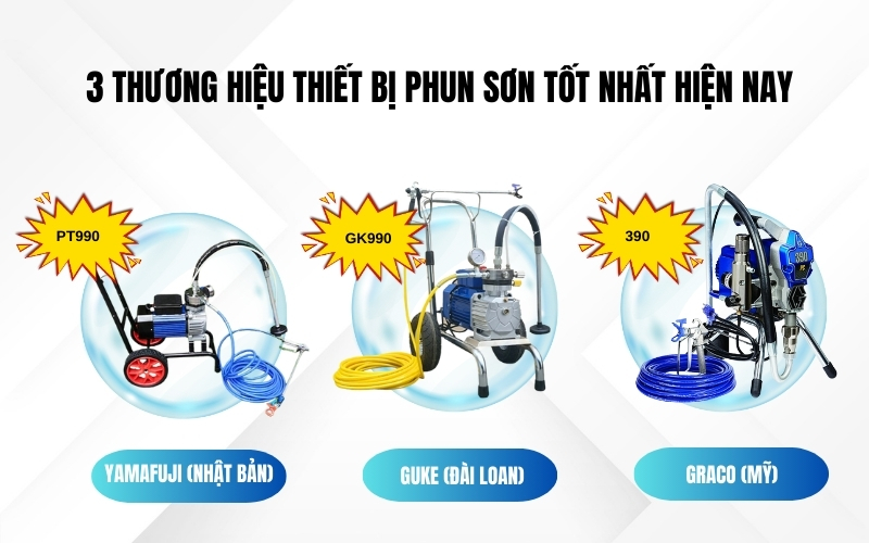 3 thương hiệu thiết bị phun sơn tốt nhất hiện nay