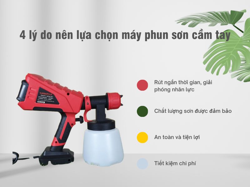 4 lý do nên lựa chọn máy phun sơn cầm tay