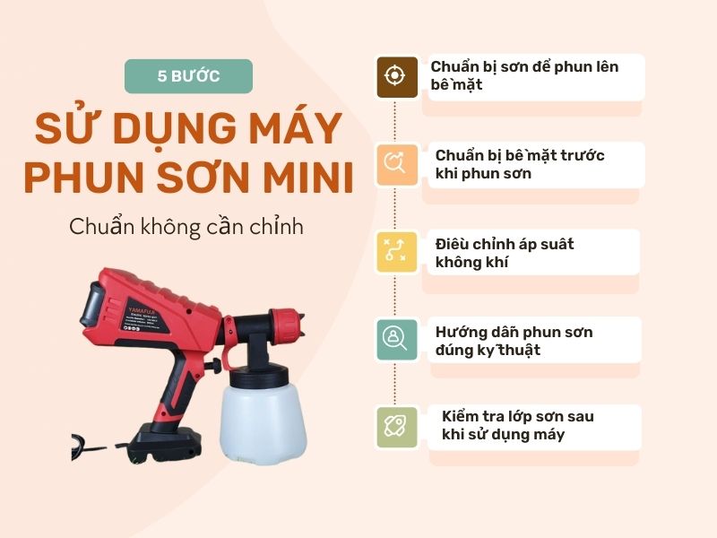 5 bước sử dụng máy phun sơn mini đúng chuẩn