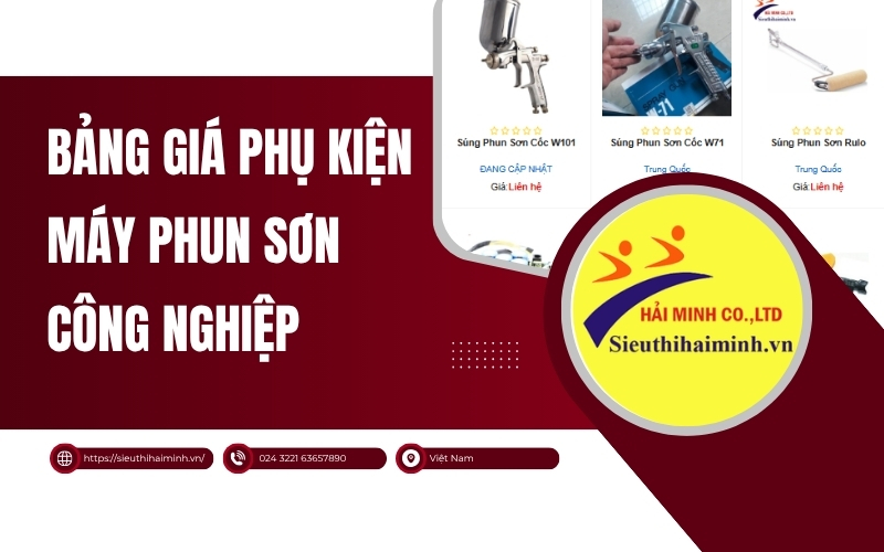 Bảng giá phụ kiện máy phun sơn công nghiệp