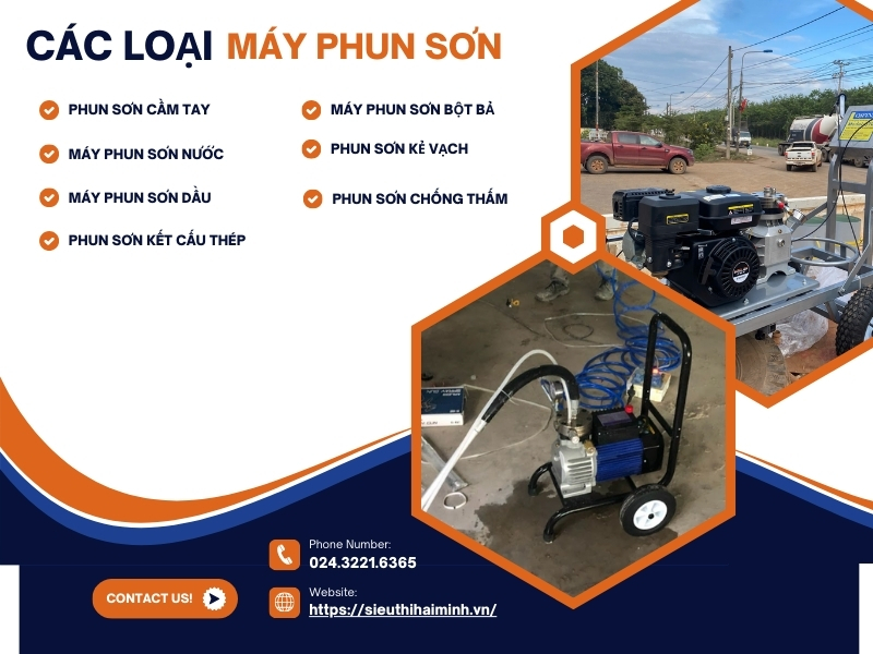 Các dòng máy phun sơn chính hiện nay trên thị trường