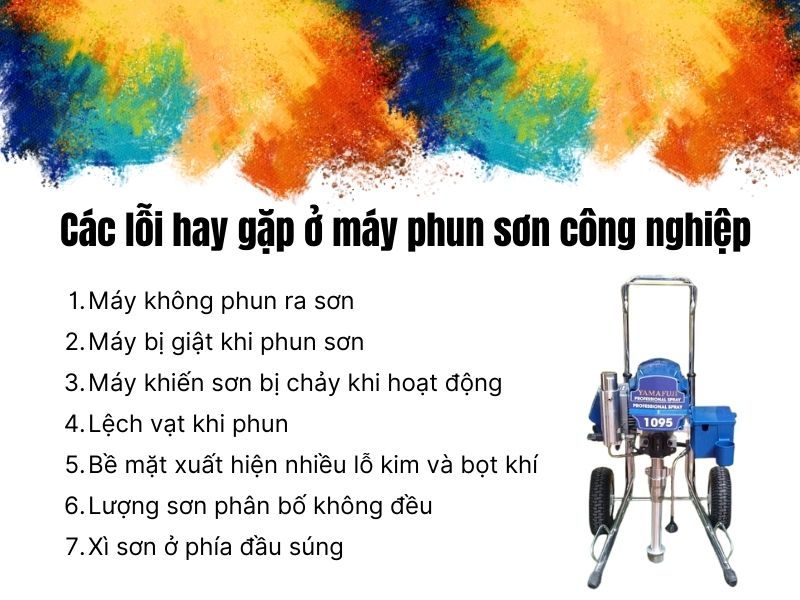 Các vấn đề hay gặp trong quá trình sử dụng máy phun sơn