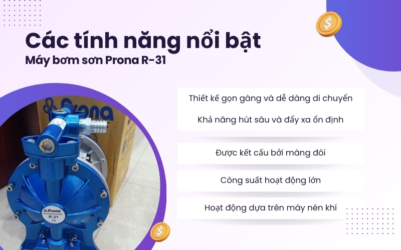 Các tính năng nổi bật của Máy bơm sơn Prona R-31