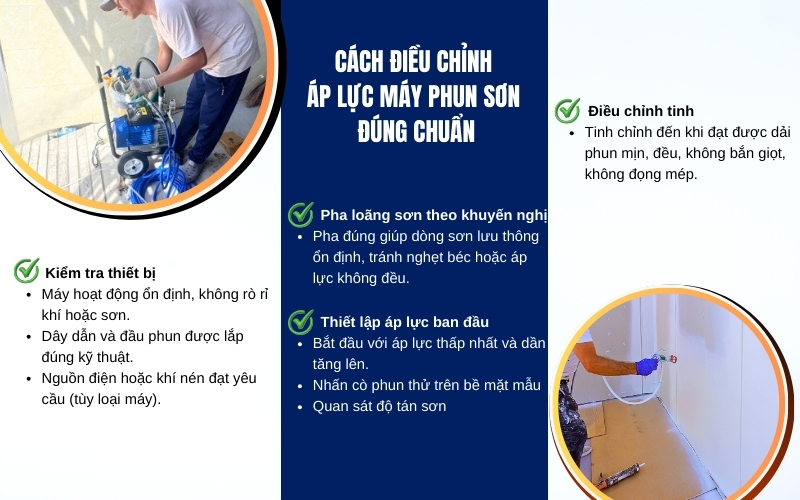 Cách điều chỉnh áp lực máy phun sơn đúng chuẩn