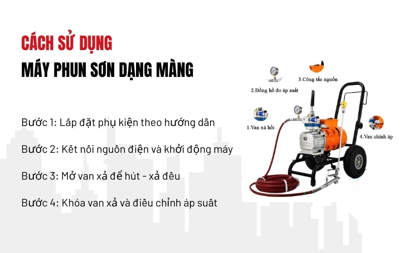 Cách sử dụng máy phun sơn dạng màng