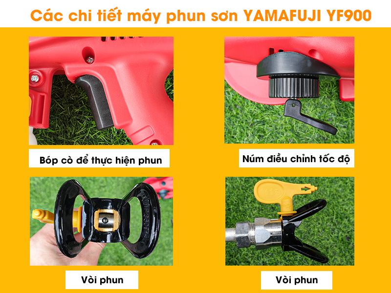 Chi tiết của máy phun sơn chạy điện YF-900