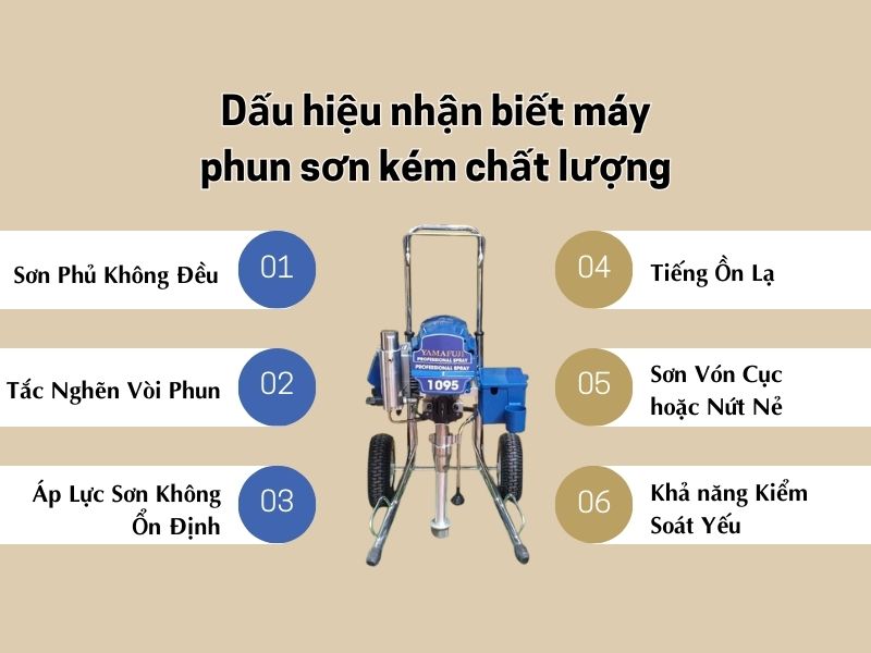 Dấu hiệu nhận biết máy phun sơn cầm tay kém chất lượng