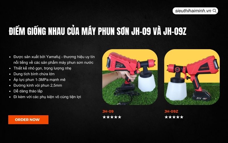 Điểm giống nhau của máy phun sơn JH-09 và JH-09Z