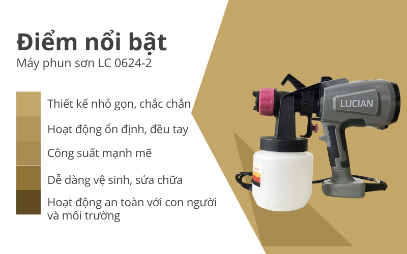Điểm nổi bật của Máy bơm sơn chạy điện LC 0624-2