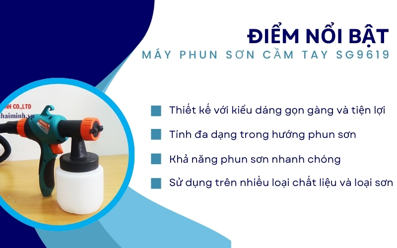 Điểm nổi bật của Máy phun sơn cầm tay SG9619