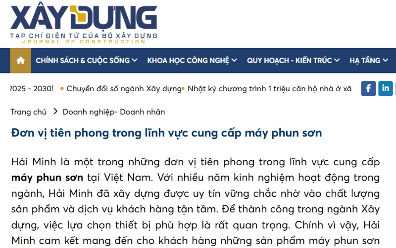 Đơn vị tiên phong trong lĩnh vực cung cấp máy phun sơn