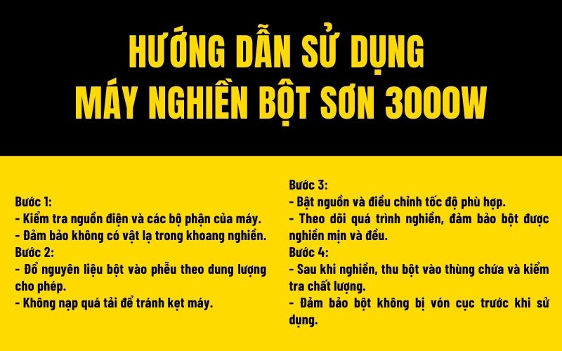 Hướng dẫn sử dụng  máy nghiền bột sơn 3000W
