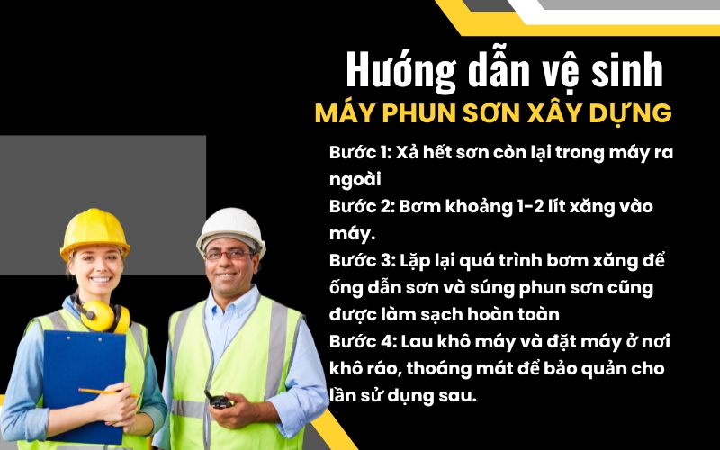 Hướng dẫn vệ sinh máy phun sơn xây dựng