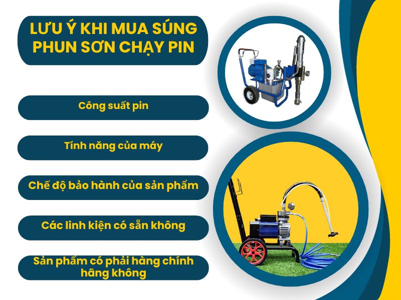 Lưu ý khi mua máy phun sơn chạy pin